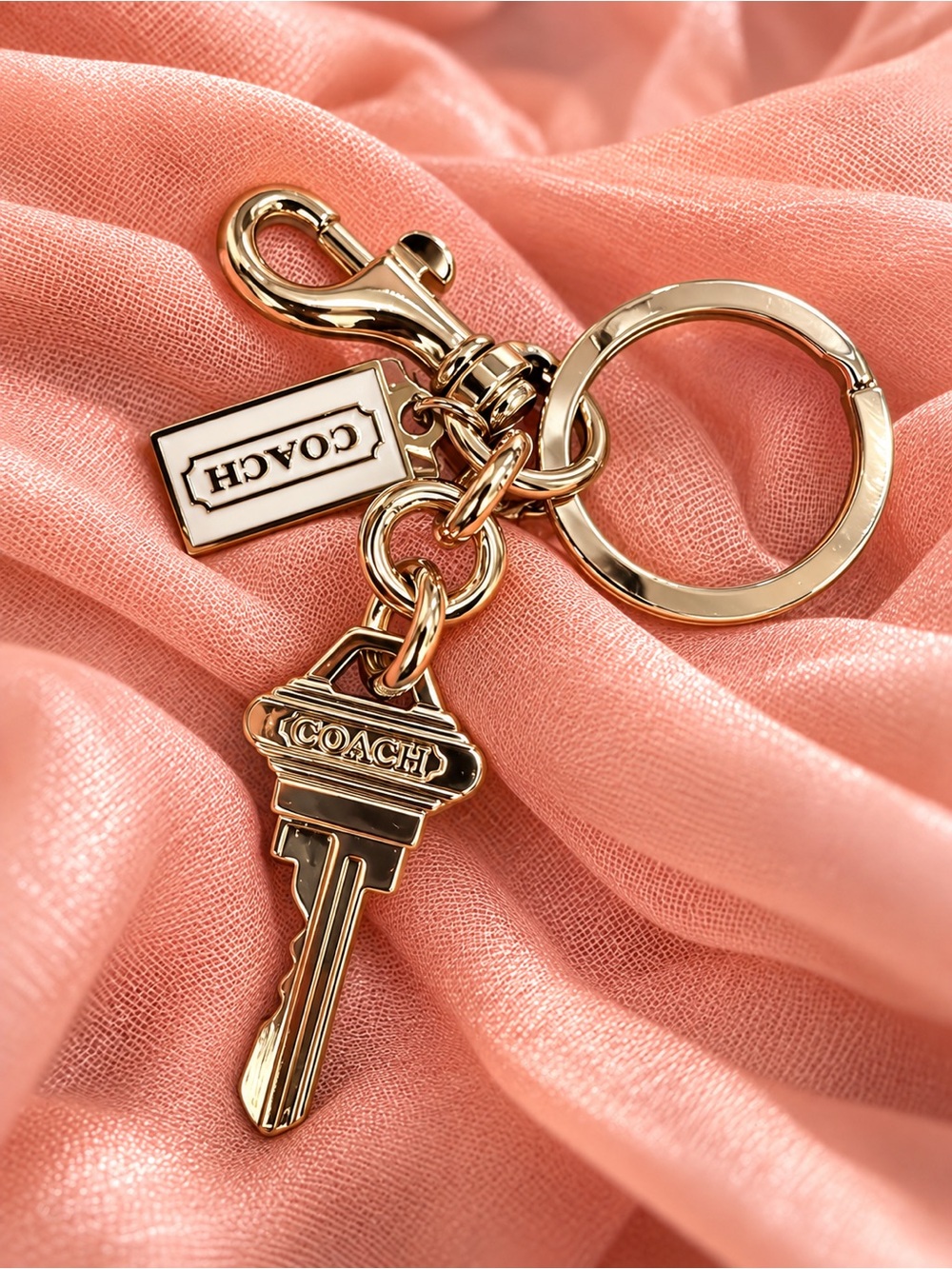Coach Silver Key Charm Keychain Bag Charm
